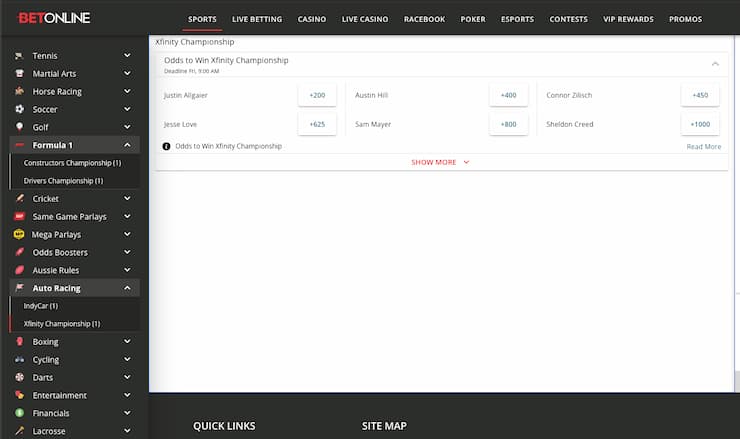 Inside look at BetOnline — a trusted name among NASCAR betting websites.